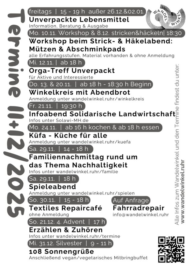 Terminübersicht 11+12/2025